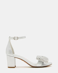 Kids' ABIGAL Silver Rhinestone Embellised Block Heel Girls' Heel