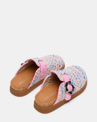 Kids' MAZIE Pink Multi Slip-On Mule Footbed Clog Girls' Flat