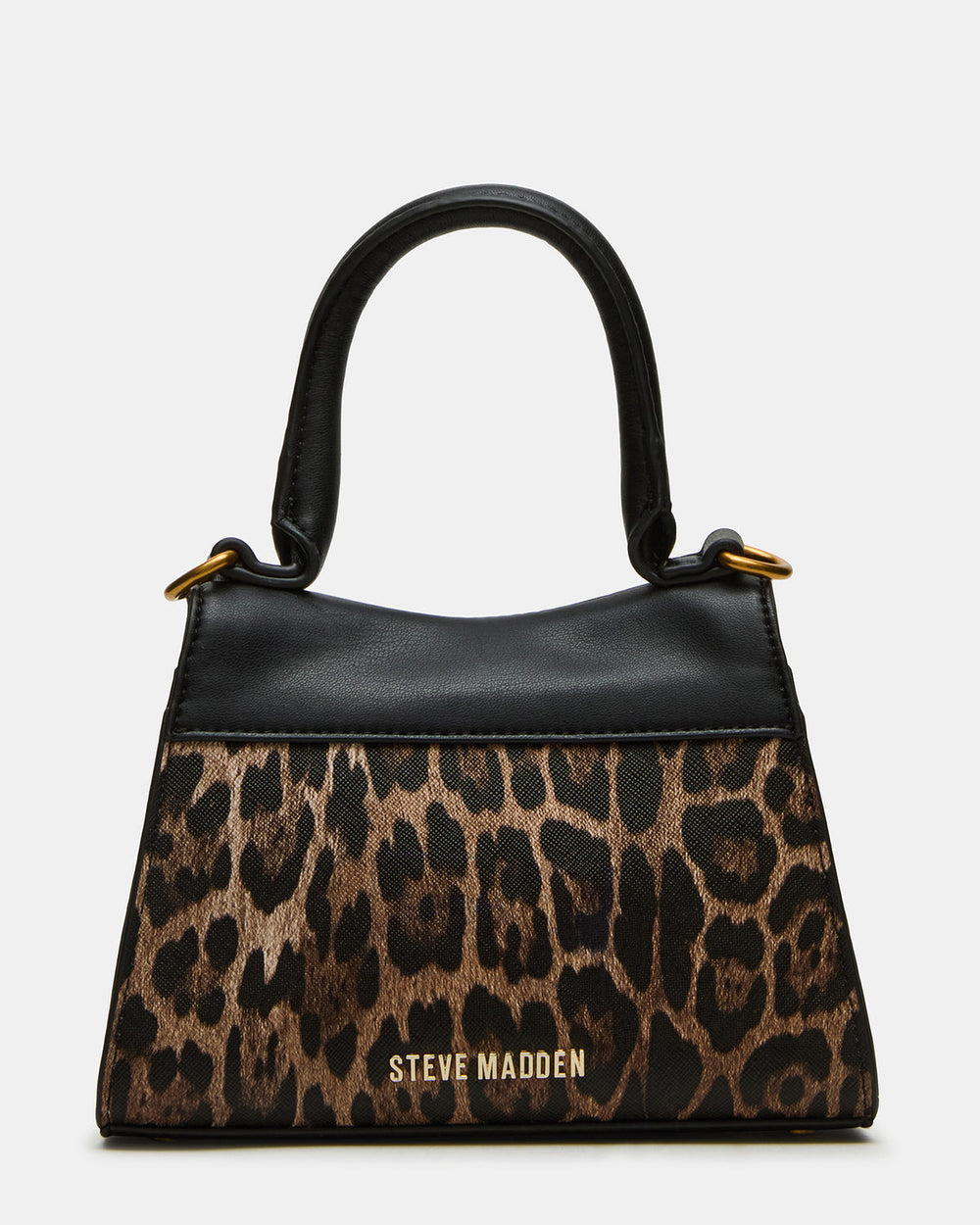 MADLYN Bag Leopard Structured Turn-Lock Closure Top-Handle Crossbody Mini Handbag
