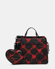 EVELYN Bag Drippy Hearts Black/Red Top Handle Crossbody Bag