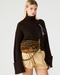 WYLDER Bag Brown Faux Fur Crossbody Women's Belt Handbag