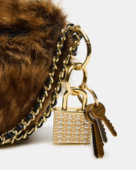 WYLDER Bag Brown Faux Fur Crossbody Women's Belt Handbag