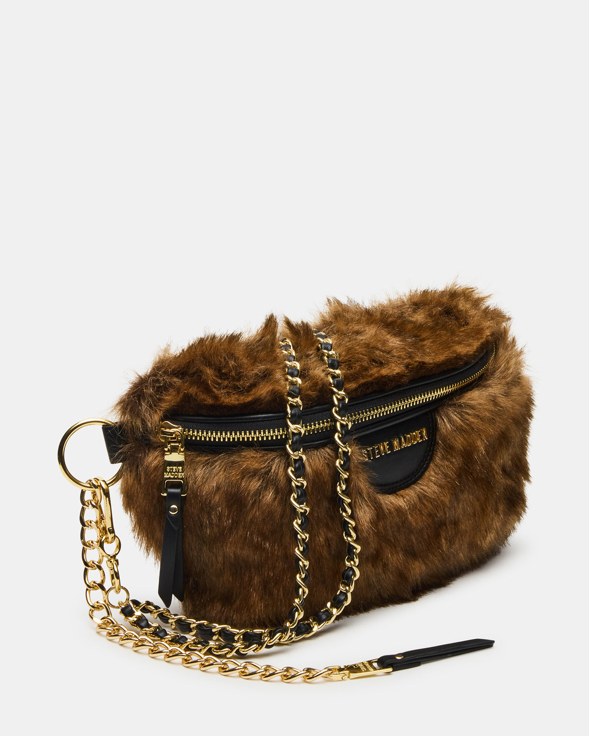 WYLDER Bag Brown Faux Fur Crossbody Women's Belt Handbag