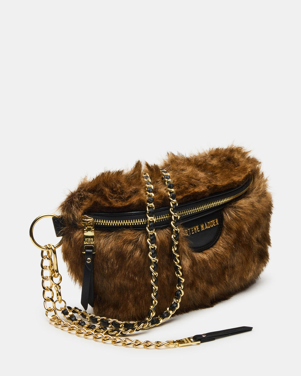 WYLDER Bag Brown Faux Fur Crossbody Women's Belt Handbag