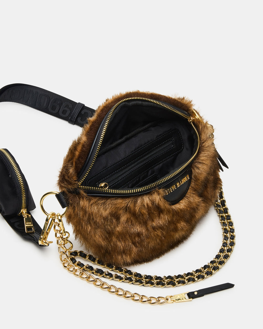 WYLDER Bag Brown Faux Fur Crossbody Women's Belt Handbag