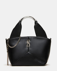 VIV Bag Black/Silver Top-Handle Hardware Embellished Handbag