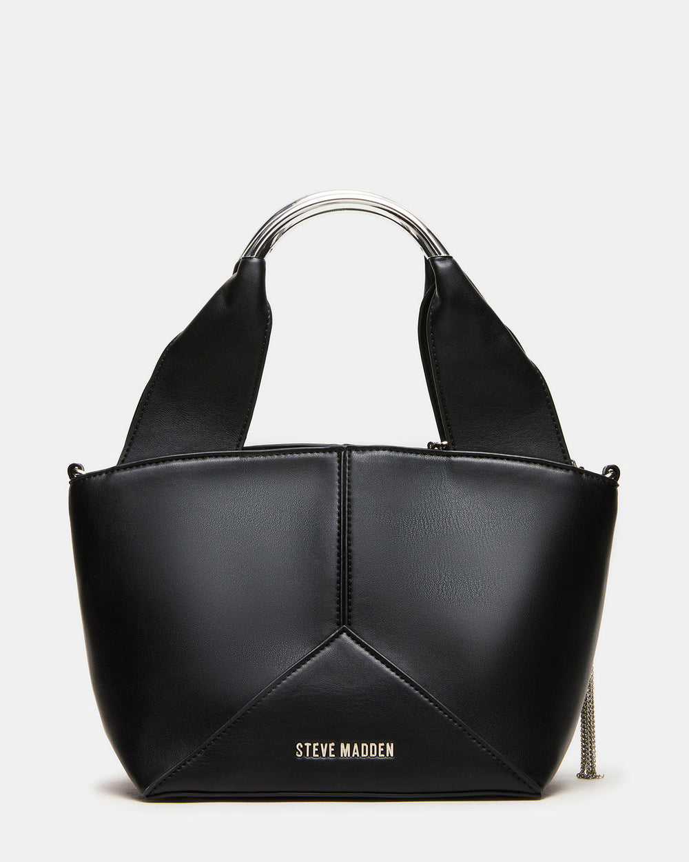 VIV Bag Black/Silver Top-Handle Hardware Embellished Handbag