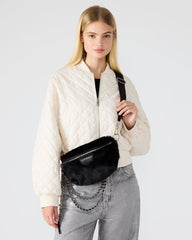 WYLDER Bag Black Faux Fur Crossbody Women's Belt Handbag