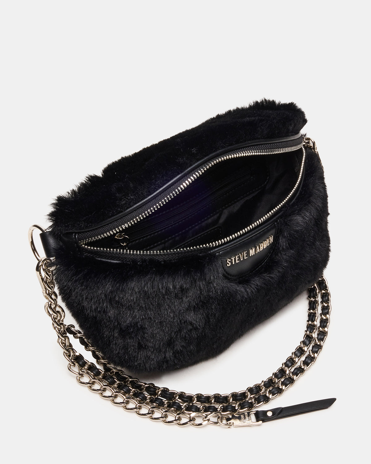 WYLDER Bag Black Faux Fur Crossbody Women's Belt Handbag
