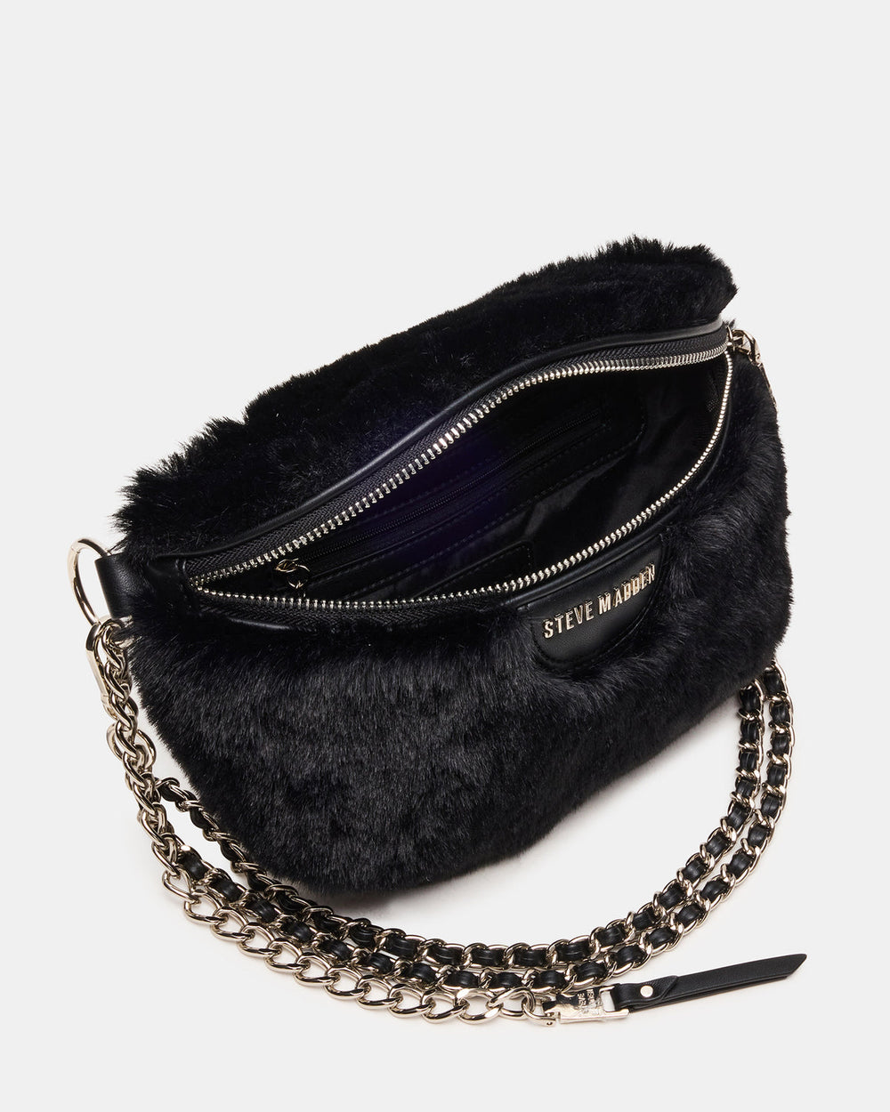 WYLDER Bag Black Faux Fur Crossbody Women's Belt Handbag