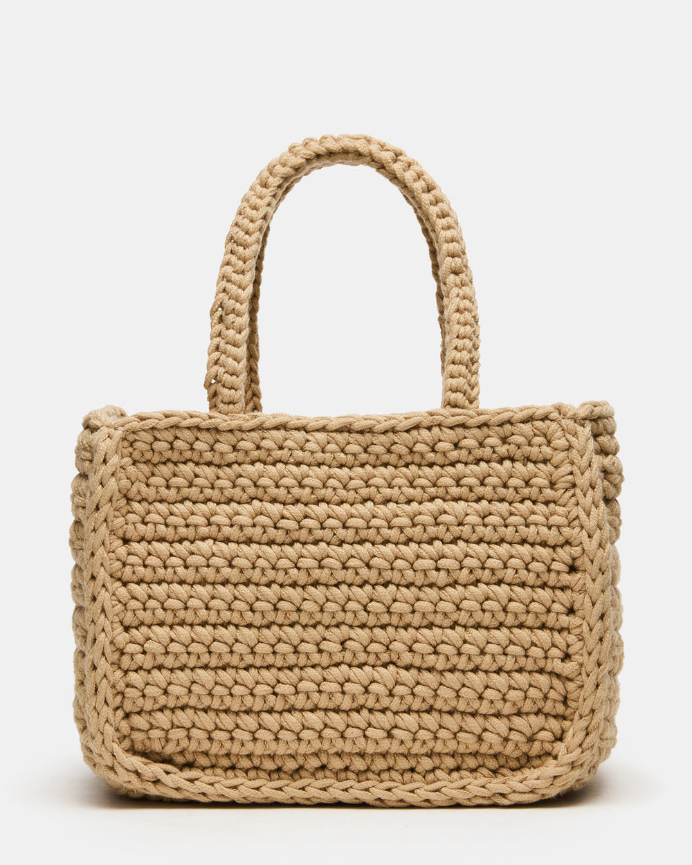 LUVLY Bag Natural Mini Top-Handle Flower Decal Crochet Crossbody Handbag