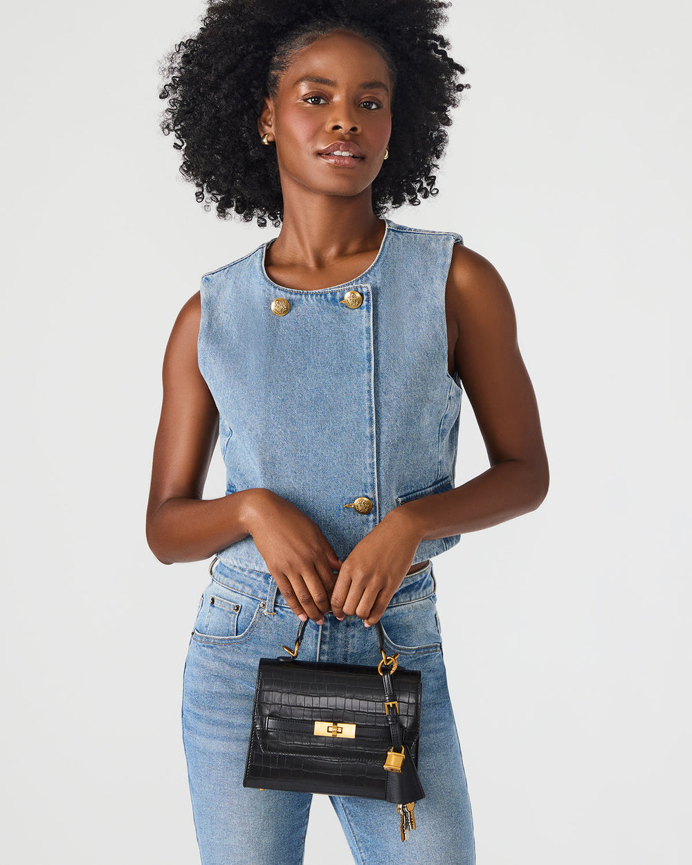 ELLOISE Bag Black Structured Mini Crossbody Handbag