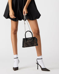 PEACHY Leopard Women's Mini Top-Handle Mesh Handbag