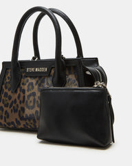 PEACHY Leopard Women's Mini Top-Handle Mesh Handbag