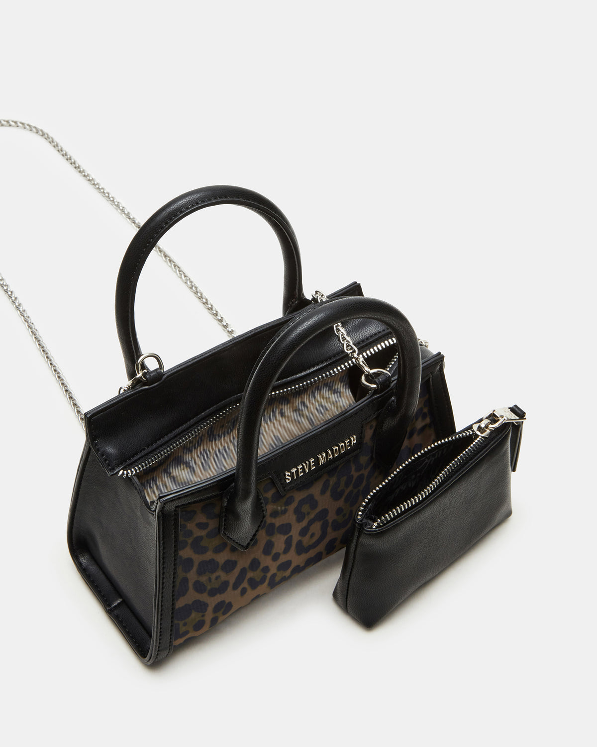 PEACHY Leopard Women's Mini Top-Handle Mesh Handbag