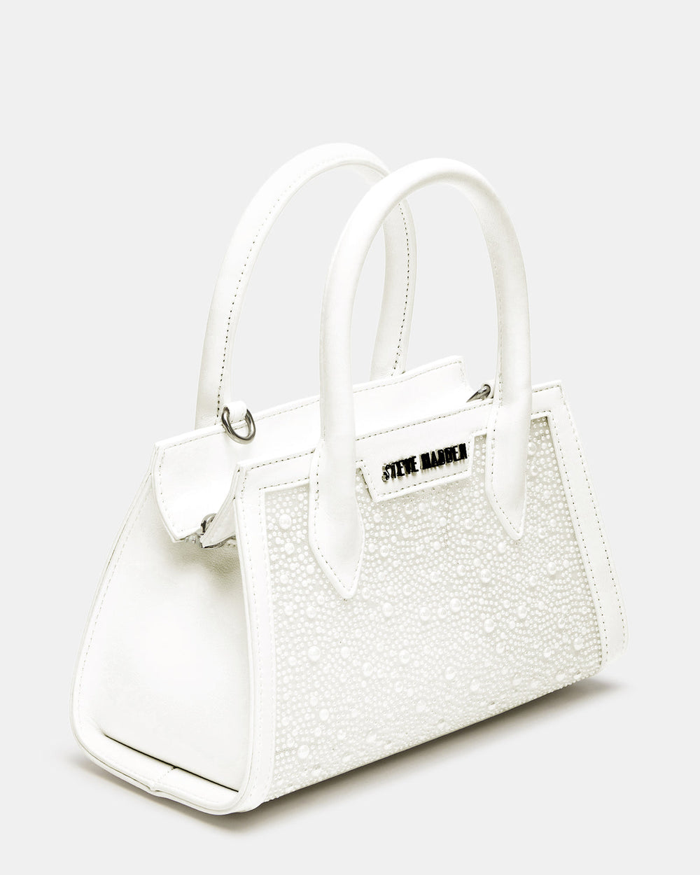 PEACH White Multi Women's Mini Top-Handle Mesh Handbag