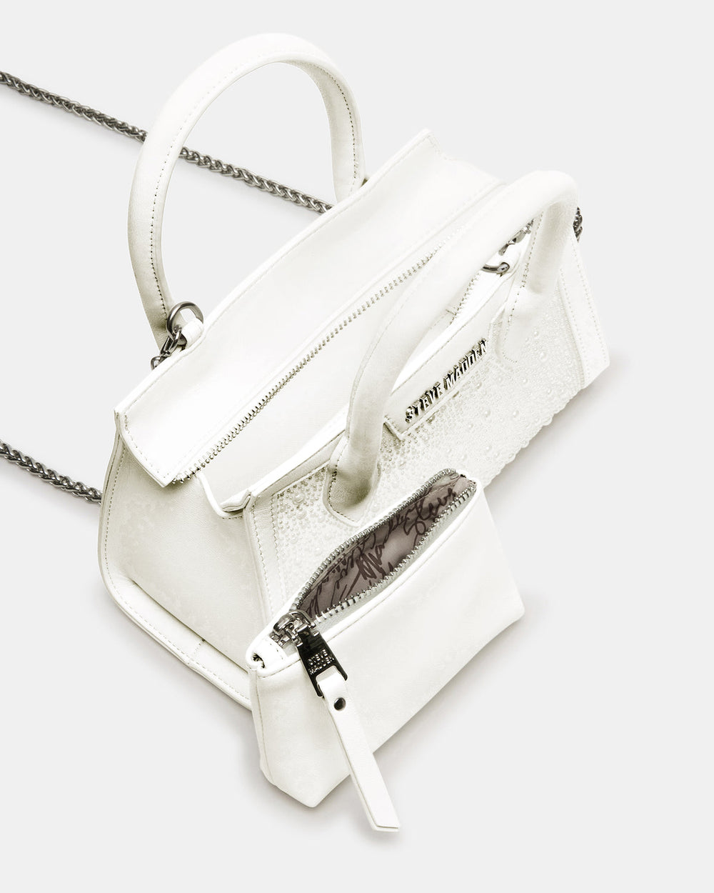 PEACH White Multi Women's Mini Top-Handle Mesh Handbag