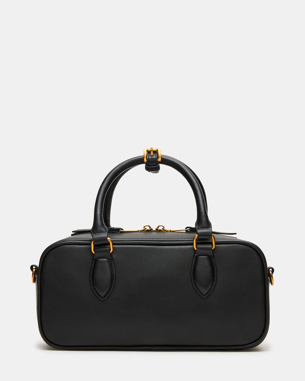 MERIT Bag Black Leather Top-Handle Satchel Crossbody Handbag