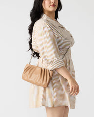 NIKA Chestnut Women's Pleated Crossbody Clutch Handbag