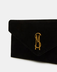 SMOOTH Bag Black Velvet Envelope Logo Crossbody Clutch Handbag