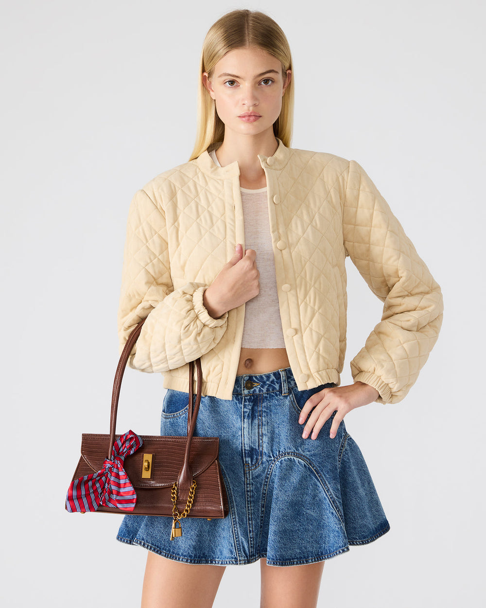 MILAN Bag Chocolate Elongated Menswear-Inspired Shoulder Strap Handbag