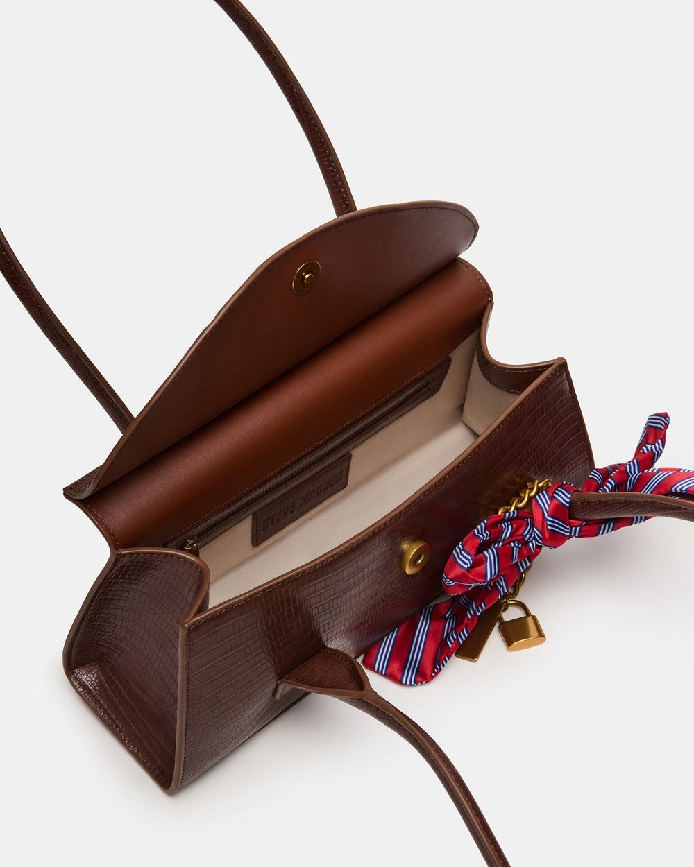 MILAN Bag Chocolate Elongated Menswear-Inspired Shoulder Strap Handbag