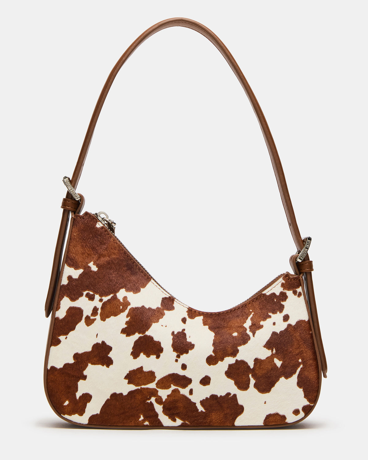 SMITH Bag Brown Cow Print Asymmetric Shoulder Handbag