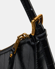 SMITH Bag Black Eel Asymmetric Shoulder Handbag