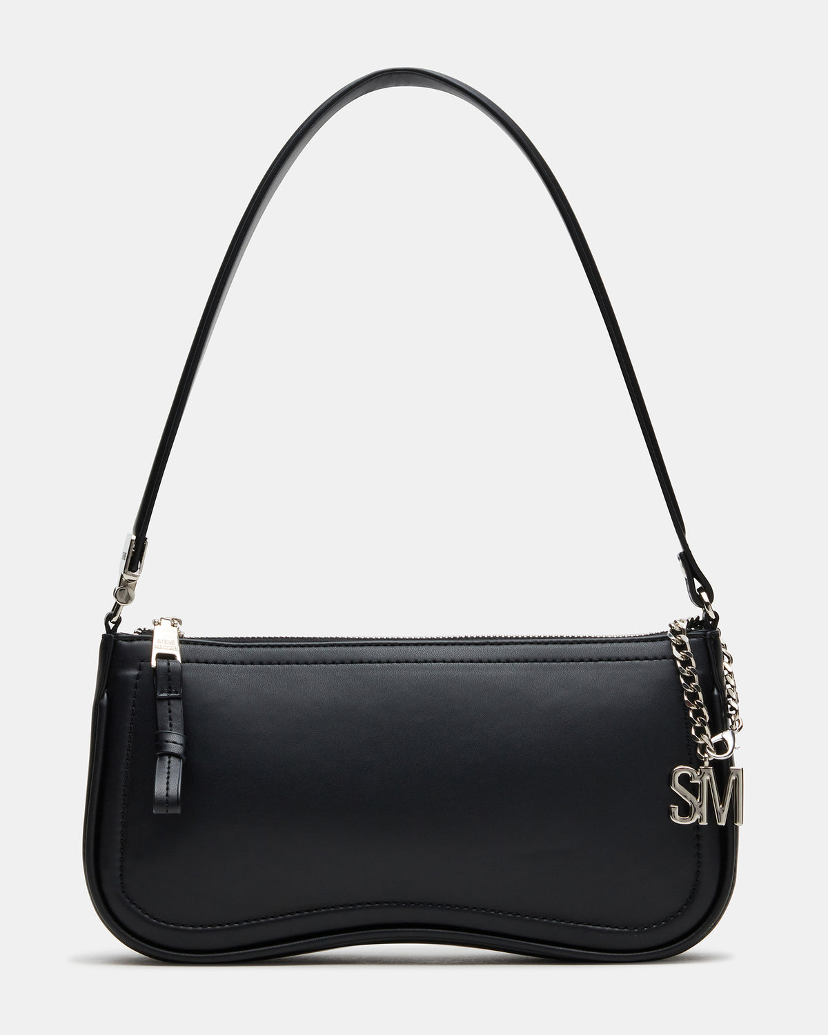 ANGEL Bag Black Top-Zipper Structured Shoulder Strap Handbag