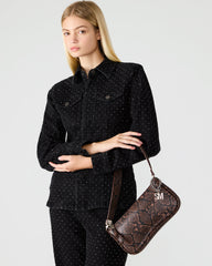 ANGEL Bag Brown Snake Top-Zipper Structured Shoulder Strap Handbag