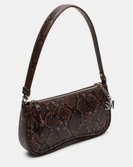 ANGEL Bag Brown Snake Top-Zipper Structured Shoulder Strap Handbag
