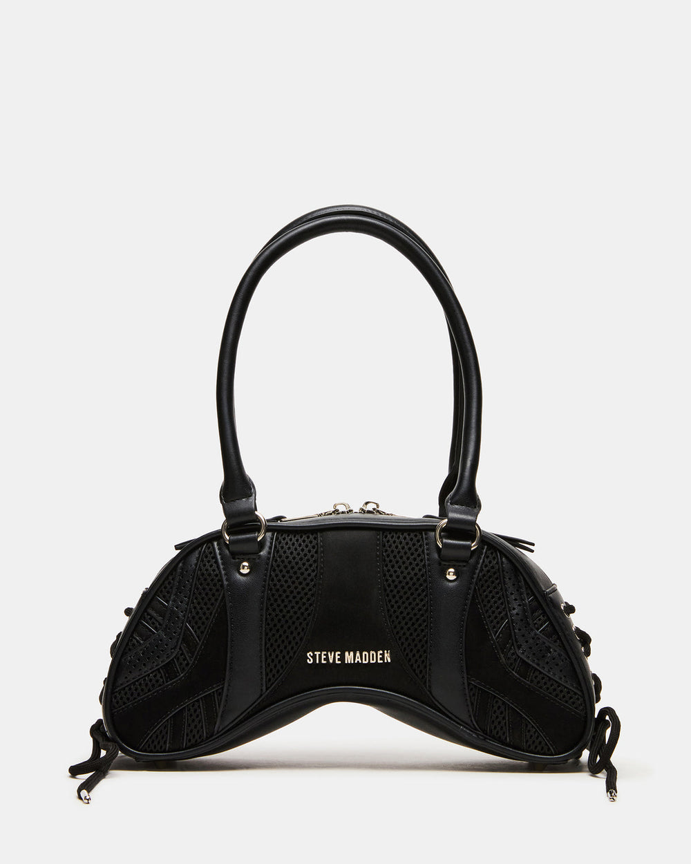 KODY Bag Black Lace-Up Buckle Shoulder Strap Handbag