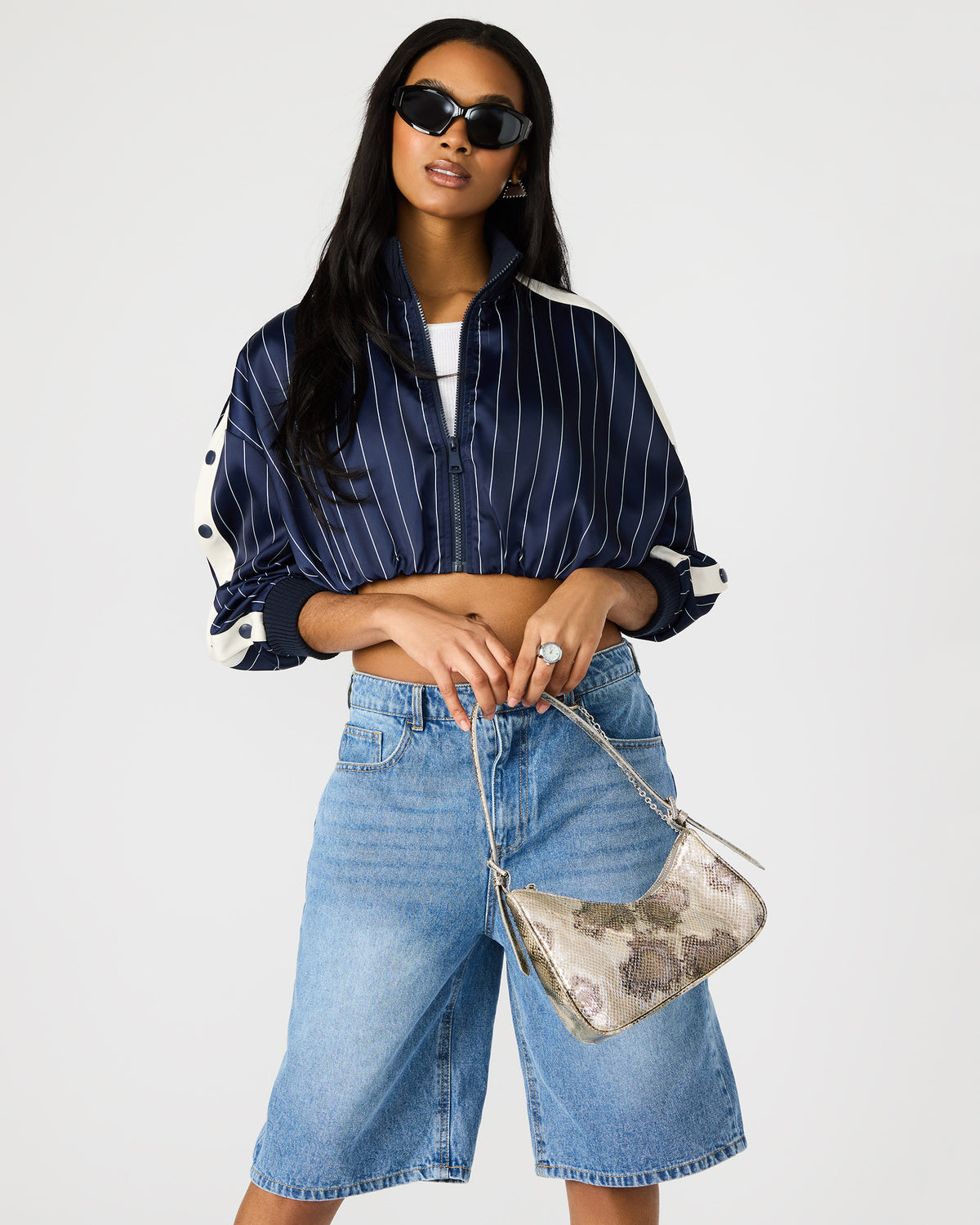 SMITH Bag Silver Snake Asymmetric Shoulder Handbag