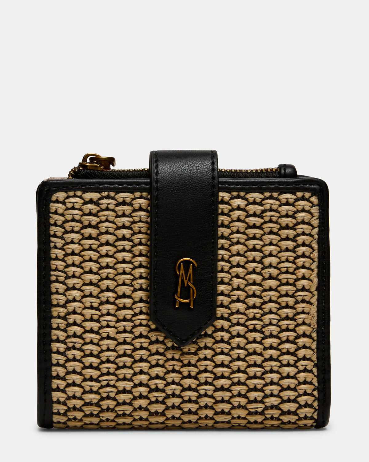 JEM STRAW Black Natural Bifold Wallet