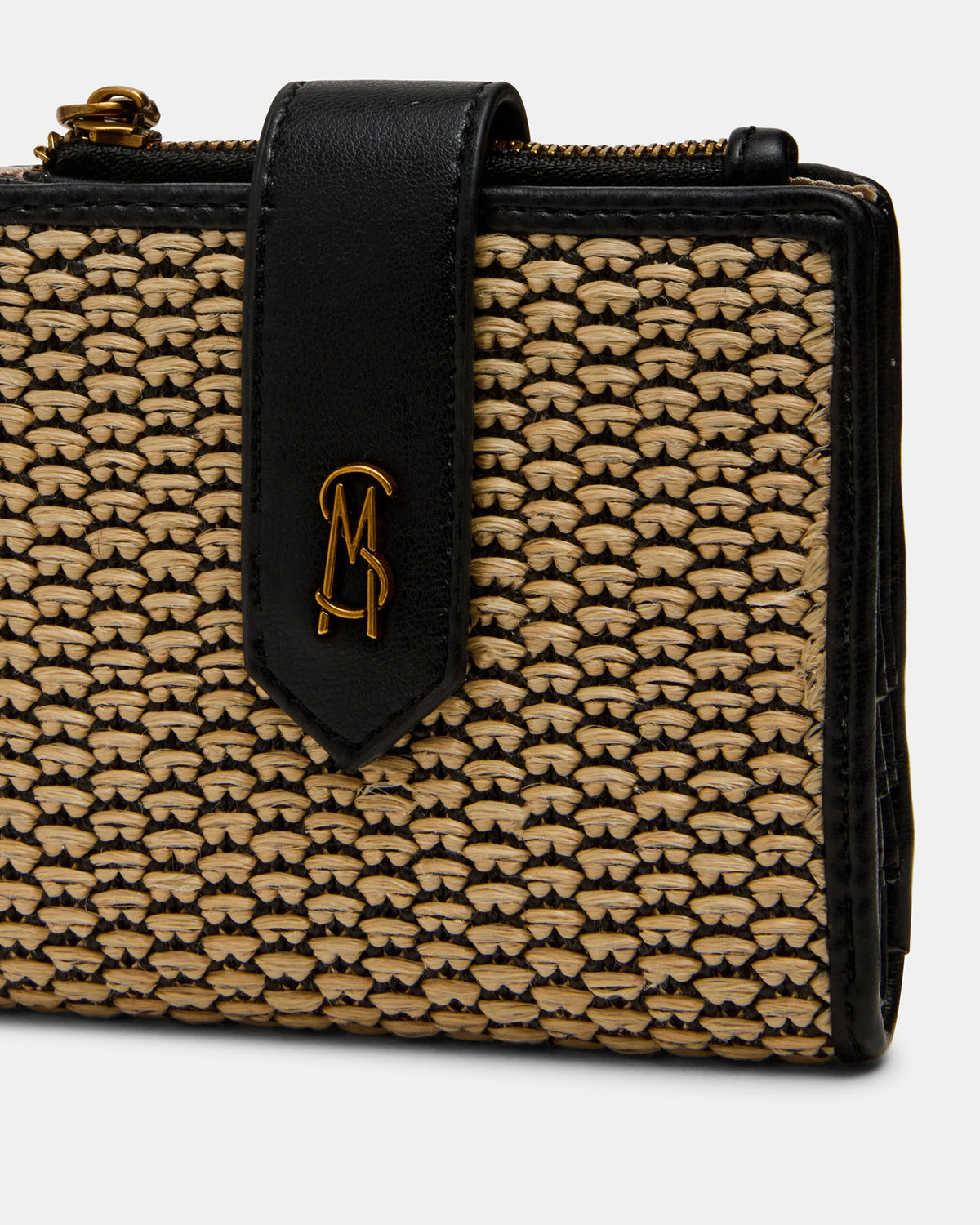 JEM STRAW Black Natural Bifold Wallet
