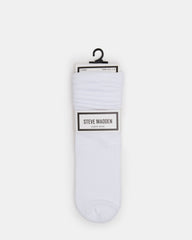 2 PACK RIB SLOUCH SOCKS WHITE Women's Ribbed Quarter Socks