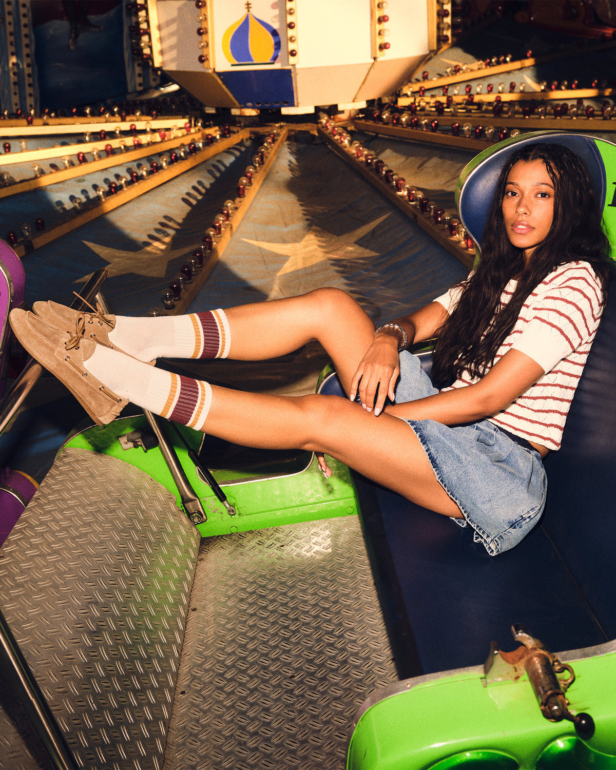 VARSITY CREW SOCKS Bone Multi Women's Stripe Detail Socks