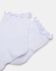 LETTUCE EDGE ANKLET SOCKS White Women's Anklet Socks