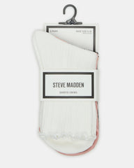 3 Pack Lettuce Edge Ribbed Women's Anklet Socks Multi