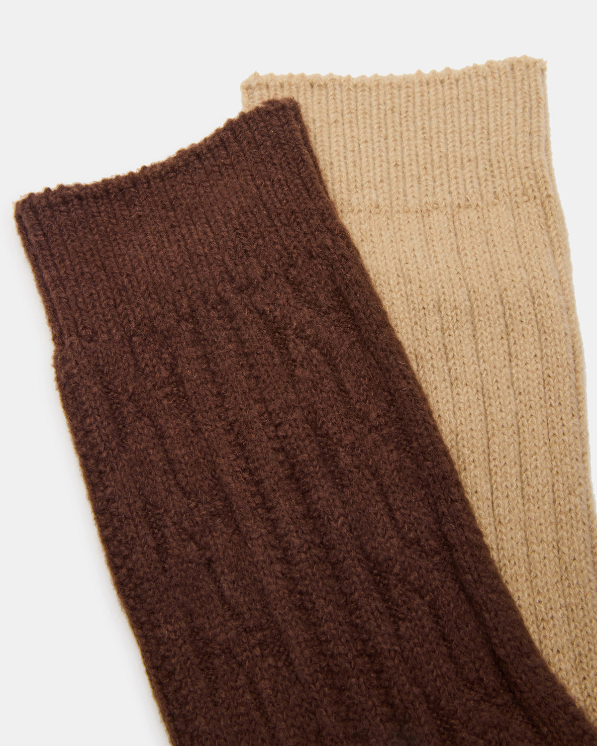 2 PACK CABLE TEXTURE BOOT SOCKS BROWN Women's Textured Quarter Book Socks