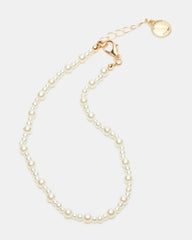3-PIECE CHAIN ANKLET SET Women's Gold Chain Pearl Embellished Anklet Set