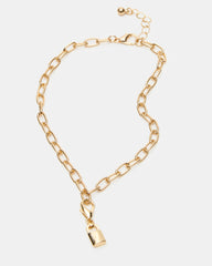 LOCK CHARM ANKLET SET Women's Lock Chain Multi Anklet Set