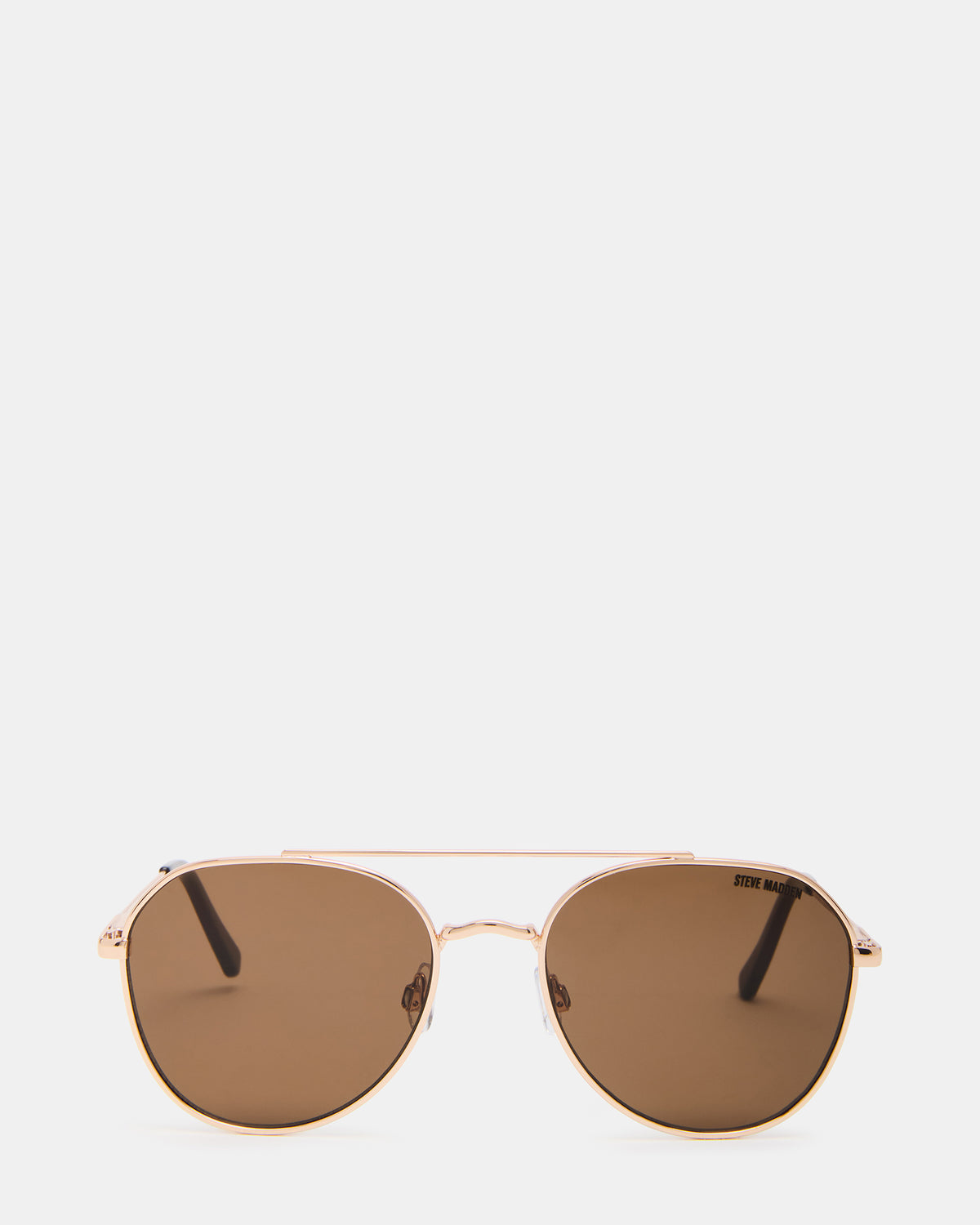 AYDIN Gold Solid Brown Gold Frame Sunglasses