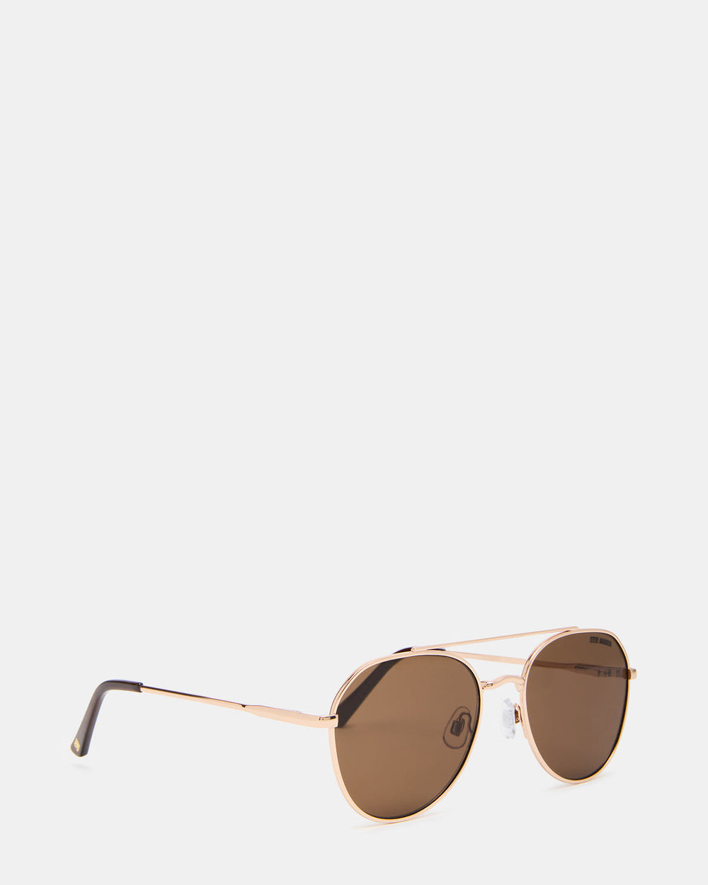 AYDIN Gold Solid Brown Gold Frame Sunglasses