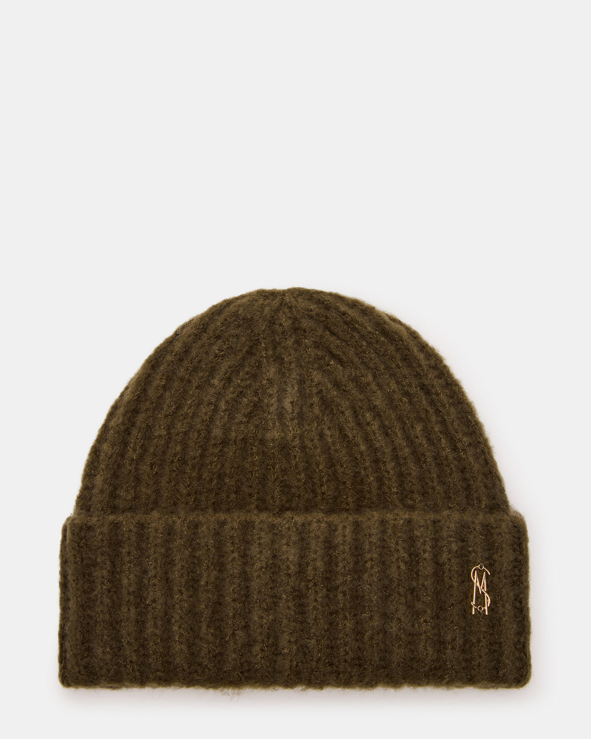LOGO BEANIE Grape Leaf Fuzzy RIbbed Knit Women's Beanie