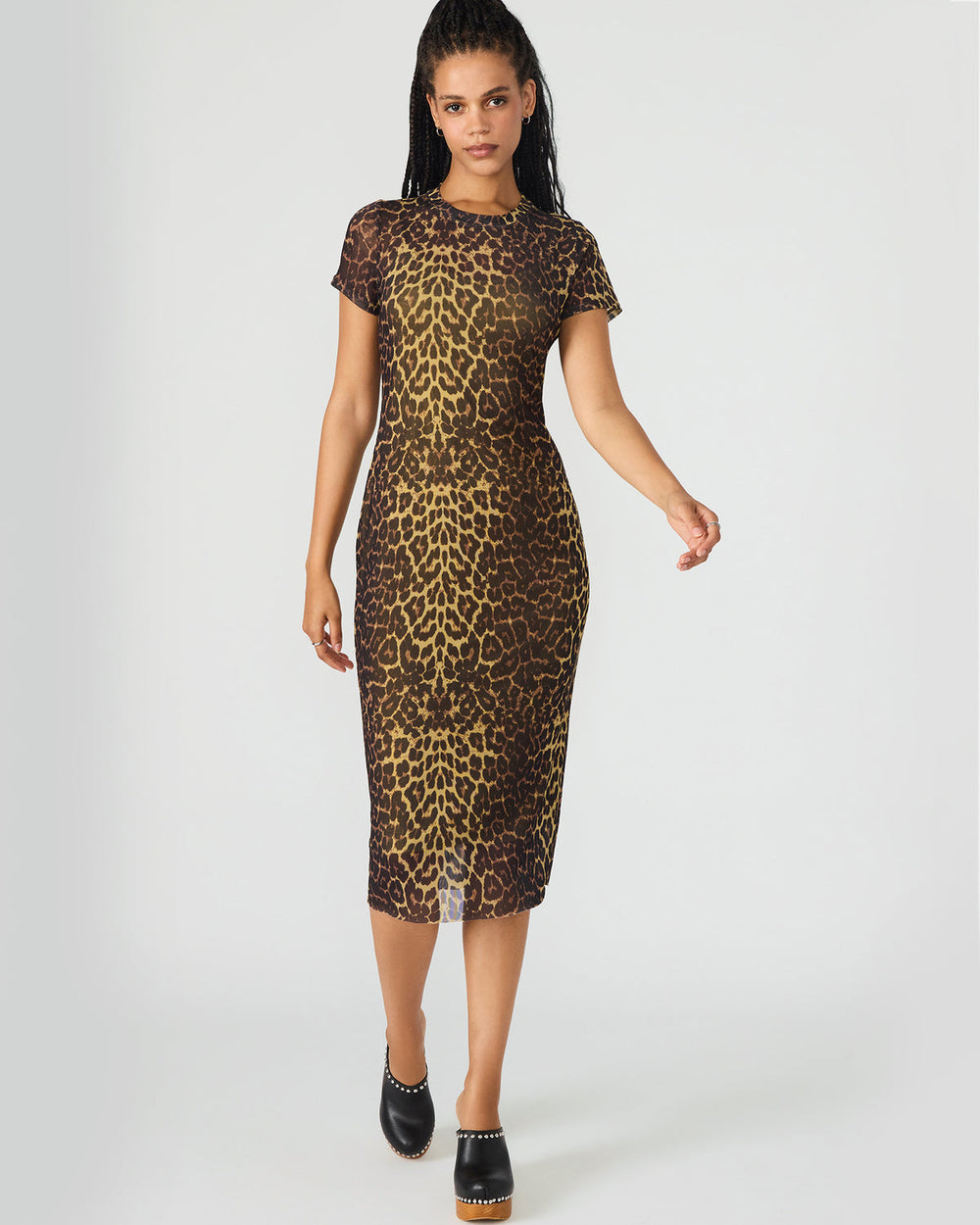 HAILEE Hot Sports Print Mesh Short-Sleeved Bodycon Women's Dress