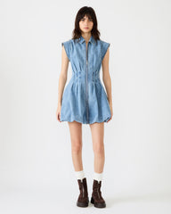 DYANNE Forever Blue Women's Zip-Front Bubble-Hem Dress