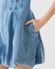 DYANNE Forever Blue Women's Zip-Front Bubble-Hem Dress