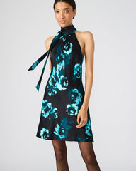 LARA Deco Rose Halter Mini Floral Print Women's Dress