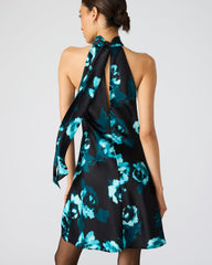 LARA Deco Rose Halter Mini Floral Print Women's Dress